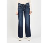 Relax-fit-Jeans GANG "94MEDINA WIDE", Damen, Gr. 26, Normalgrößen, blau (schwarz titan), 98% Baumwolle, 2% Elasthan, unifarben, relaxed fit lang, Jeans, mit normaler Beinlänge (63258441-26) schwarz ti