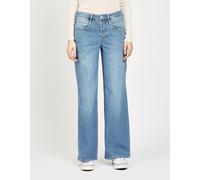 Relax-fit-Jeans GANG "94MEDINA WIDE", Damen, Gr. 31, Normalgrößen, blau (light titan wash), 98% Baumwolle, 2% Elasthan, unifarben, relaxed fit lang, Jeans, mit normaler Beinlänge (23485625-31) light t