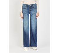 Relax-fit-Jeans GANG "94MEDINA WIDE", Damen, Gr. 31, Normalgrößen, blau (titan waves), 98% Baumwolle, 2% Elasthan, unifarben, relaxed fit lang, Jeans, mit normaler Beinlänge (28783956-31) titan waves