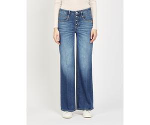 Relax-fit-Jeans GANG "94MEDINA WIDE", Damen, Gr. 31, Normalgrößen, blau (titan waves), 98% Baumwolle, 2% Elasthan, unifarben, relaxed fit lang, Jeans, mit normaler Beinlänge (28783956-31) titan waves