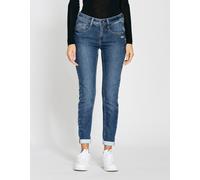 Relax-fit-Jeans GANG "GANG Jeans Relaxed Fit 94AMELIE", Damen, Gr. 27, Normalgrößen, blau, 88% Baumwolle, 10% Polyester, 2% Elasthan, Jeans (89265311-27) blau