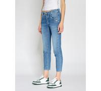 Relax-fit-Jeans GANG "GANG Jeans Relaxed Fit 94GERDA CROPPED", Damen, Gr. 28, blau (denim blau), Denim/Jeans, 98% Baumwolle, 2% Elasthan, Jeans (67578402-28) denim blau