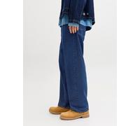 Relax-fit-Jeans JACK & JONES "JJIALEX JJORIGINAL SQ 738", Herren, Gr. 28, Länge 32, blau denim, Denim/Jeans, Obermaterial: 100% Baumwolle, Abriebeffekte, relaxed fit lang, Jeans, Baumwolle, baggy fit