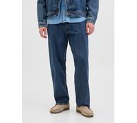 Relax-fit-Jeans JACK & JONES "JJIALEX JJORIGINAL SQ 738", Herren, Gr. 36, Länge 34, blau denim, Denim/Jeans, Obermaterial: 100% Baumwolle, Abriebeffekte, relaxed fit knöchellang, Jeans (74551917-36) b