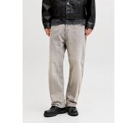 Relax-fit-Jeans JACK & JONES "JJIALEX JJORIGINAL SQ", Herren, Gr. 33, Länge 30, grau (grau denim), Denim/Jeans, Obermaterial: 100% Baumwolle, Abriebeffekte, relaxed fit knöchellang, Jeans (44911049-33