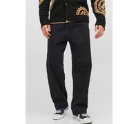 Relax-fit-Jeans JACK & JONES "JJIALEX mit cleanem Look und Taschenvielfalt", Damen, Gr. 30, Länge 30, schwarz (schwarz denim), Denim/Jeans, Obermaterial: 100% Baumwolle, Abriebeffekte, relaxed fit lan