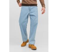 Relax-fit-Jeans JACK & JONES "JJIALEX mit cleanem Look und Taschenvielfalt", Damen, Gr. 30, Länge 34, blau (blau denim), Denim/Jeans, Obermaterial: 100% Baumwolle, Abriebeffekte, relaxed fit lang, Jea