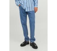 Relax-fit-Jeans JACK & JONES "JJICHRIS JJORIGINAL SQ 735 LN", Herren, Gr. 34, Länge 30, blau (blau denim), Denim/Jeans, Obermaterial: 100% Baumwolle, Abriebeffekte, clean, relaxed fit knöchellang, Jea