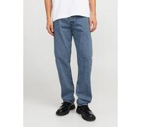 Relax-fit-Jeans JACK & JONES "JJICHRIS JJORIGINAL SQ 735 LN", Herren, Gr. 34, Länge 32, blau denim, Denim/Jeans, Obermaterial: 100% Baumwolle, Abriebeffekte, regular fit normal, Jeans (24949160-34) bl