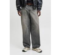 Relax-fit-Jeans JACK & JONES "JJIDAVE JJORIGINAL SBD 573 LN", Herren, Gr. 34, Länge 32, blau (schwarz denim), Denim/Jeans, Obermaterial: 100% Baumwolle, Abriebeffekte, relaxed fit knöchellang, Jeans (