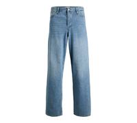 Relax-fit-Jeans JACK & JONES "JJIDAVE JJORIGINAL SQ 081 SN", Herren, Gr. 33, Länge 34, blau denim, Denim/Jeans, Obermaterial: 100% Baumwolle, Abriebeffekte, weit knöchellang, Jeans (36493358-33) blau
