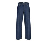 Relax-fit-Jeans JACK & JONES "JJIDAVE JJORIGINAL SQ 081 SN", Damen, Gr. 34, Länge 32, blau denim, Denim/Jeans, Obermaterial: 100% Baumwolle, Abriebeffekte, weit knöchellang, Jeans (56409051-34) blau d