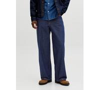 Relax-fit-Jeans JACK & JONES "JJIDAVE JJORIGINAL SQ 081 SN", Herren, Gr. 36, Länge 32, blau (blau rinse wash), Denim/Jeans, Obermaterial: 100% Baumwolle, Abriebeffekte, weit knöchellang, Jeans (564090