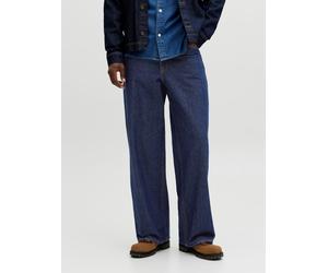 Relax-fit-Jeans JACK & JONES "JJIDAVE JJORIGINAL SQ 081 SN", Herren, Gr. 36, Länge 32, blau (blau rinse wash), Denim/Jeans, Obermaterial: 100% Baumwolle, Abriebeffekte, weit knöchellang, Jeans (564090