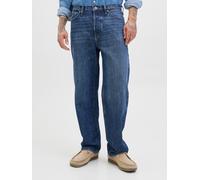 Relax-fit-Jeans JACK & JONES "JJIEDDIE JJCOOPER AM 468 NOOS", Herren, Gr. 30, Länge 32, blau (blau denim), Denim/Jeans, Obermaterial: 100% Baumwolle, Abriebeffekte, relaxed fit knöchellang, Jeans (563