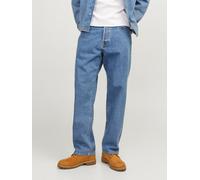 Relax-fit-Jeans JACK & JONES "JJIEDDIE mit hoher Taille und lockerer Passform", Damen, Gr. 32, Länge 30, blau denim, Denim/Jeans, Obermaterial: 100% Baumwolle, unifarben, loose fit lang, Jeans, mit Fa