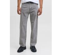 Relax-fit-Jeans JACK & JONES "JJIEDDIE mit hoher Taille und lockerer Passform", Herren, Gr. 31, Länge 32, light grau denim, Denim/Jeans, Obermaterial: 100% Baumwolle, leichte Abriebeffekte, relaxed fi