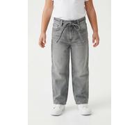 Relax-fit-Jeans KIDS ONLY "KOGGIANNA STRAIGHT DNM PIM757 NOOS", Mädchen, Gr. 116, N-Gr, blau (medium grau denim), Denim/Jeans, Obermaterial: 100% Baumwolle, unifarben, relaxed fit knöchellang, Jeans (