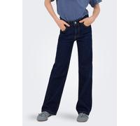 Relax-fit-Jeans KIDS ONLY "KOGJUICY REG WIDE LEG AZG211 DNM NOOS", Mädchen, Gr. 128, N-Gr, blau (dunkelblau denim detail:rinse), Denim/Jeans, Obermaterial: 99% Baumwolle, 1% Elasthan, unifarben, relax