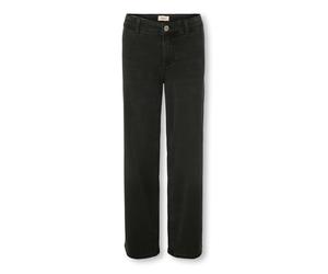 Relax-fit-Jeans KIDS ONLY "KOGSYLVIE CLEAN WIDE LEG WB DNM PIM", Mädchen, Gr. 122, N-Gr, schwarz (washed schwarz), Denim/Jeans, Obermaterial: 69% Baumwolle, 29% Polyester, 2% Elasthan, unifarben, rela