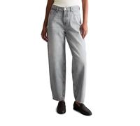 Relax-fit-Jeans MARC O'POLO DENIM "aus Rigid Denim", Damen, Gr. 30, Länge 32, light grau, Obermaterial: 100% Baumwolle, unifarben, relaxed fit knöchelfrei, Jeans (42925100-30) light grau