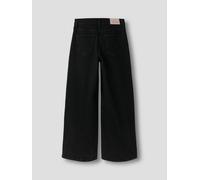 Relax-fit-Jeans NAME IT "NKFBELLA HW W PLEAT JEANS 3020-AZ L NOOS", Mädchen, Gr. 146, N-Gr, schwarz (schwarz denim), Denim/Jeans, Obermaterial: 99% Baumwolle, 1% Elasthan, leichte Abriebeffekte, relax