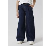 Relax-fit-Jeans NAME IT "NKFBELLA HW W PLEAT JEANS 3020-AZ L NOOS", Mädchen, Gr. 152, N-Gr, blau (dunkelblau denim detail:unwashed), Denim/Jeans, Obermaterial: 99% Baumwolle, 1% Elasthan, leichte Abri