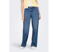 Relax-fit-Jeans ONLY "ONLCOMET MW WIDE DNM PIM620 NOOS", Damen, Gr. S (36), Länge 32, blau (medium blau denim), Denim/Jeans, Obermaterial: 100% Baumwolle, unifarben, relaxed fit, Jeans Relax-fit-Jeans