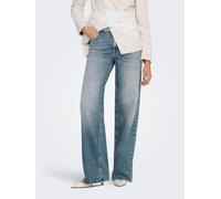 Relax-fit-Jeans ONLY "ONLMADISON BLUSH HW WIDE DNM REA570 NOOS", Damen, Gr. L (40), Länge 30, blau (special blau grau denim), Denim/Jeans, Obermaterial: 92% Baumwolle, 6% Elastomultiester, 2% Elasthan