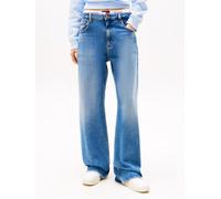Relax-fit-Jeans TOMMY JEANS "MIA MR RLXD STR", Damen, Gr. 25, Länge 32, blau (denim medium), Denim/Jeans, Obermaterial: 99% Baumwolle, 1% Elasthan, unifarben, relaxed fit lang, Jeans, in blauer Waschu