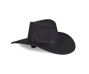 Relaxdays 2 x Cowboyhut Fasching schwarz Schwarz