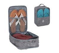 2 x Schuhtasche Reise, für Trolley, Transport Schuhe, Slipper, Sneaker, Schuhaufbewahrung HxBxT: 30 x 23 x 14 cm, grau