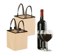 Relaxdays 2x Flaschentasche für 9 Flaschen Filz Beige,Schwarz