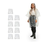 Relaxdays 30 x Regenponcho transparent Transparent