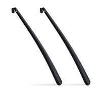 Relaxdays 4 x Schuhlöffel Metall, stabil, Schuhanzieher 58 cm lang, zum Aufhängen, Anziehhilfe für Schuhe, schwarz