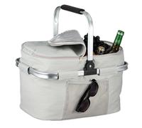 Relaxdays Einkaufskorb Polyester Aluminium Hellgrau Isolierend Faltbar 45 cm x 43 cm x 30,5 cm 570 g