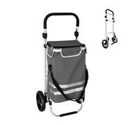Relaxdays Klappbarer Einkaufstrolley 45 l Grau,Schwarz,Silber