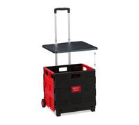 Relaxdays Einkaufstrolley ABS Aluminium Rot Klappbar 99 cm x 45,5 cm x 37,5 cm 3 kg