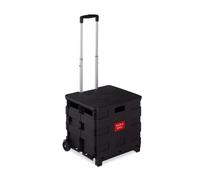 Relaxdays Einkaufstrolley klappbar, mit Teleskopgriff & Deckel, Transporttrolley, bis 35 kg, HBT 99x45x38 cm, Farbwahl, 1 Stück