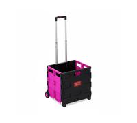 Relaxdays Einkaufstrolley ABS-Kunststoff Pink Klappbar 98 cm x 45,5 cm x 37 cm 2,6 kg