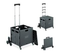 Relaxdays Einkaufstrolley klappbar + Deckel 8 Rad Grau