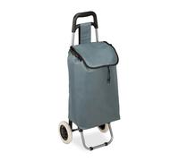 Relaxdays Einkaufstrolley klappbar – Abnehmbare Tasche 28 L, mit Rollen, 92,5×42×28 cm, grau