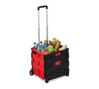 relaxdays Einkaufstrolley klappbar rot