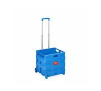 Relaxdays Einkaufstrolley Kunststoff Aluminium Blau Klappbar 98 cm x 45,5 cm x 37 cm 2,4 kg