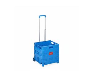 Relaxdays Einkaufstrolley Kunststoff Aluminium Blau Klappbar 98 cm x 45,5 cm x 37 cm 2,4 kg