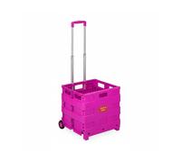 Relaxdays Einkaufstrolley Kunststoff Aluminium Pink Klappbar 98 cm x 45,5 cm x 37 cm 2,4 kg