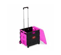 Relaxdays Einkaufstrolley Kunststoff Aluminium Pink Klappbar mit Deckel 99 cm x 45,5 cm x 37,5 cm 2,7 kg