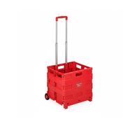 Relaxdays Einkaufstrolley Kunststoff Aluminium Rot Klappbar 98 cm x 45,5 cm x 37 cm 2,4 kg