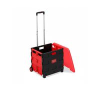 Relaxdays Einkaufstrolley Kunststoff Aluminium Rot Klappbar mit Deckel 99 cm x 45,5 cm x 37,5 cm 2,7 kg