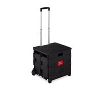 relaxdays Einkaufstrolley Kunststoff schwarz 45,0 x 38,0 x 99,0 cm St.